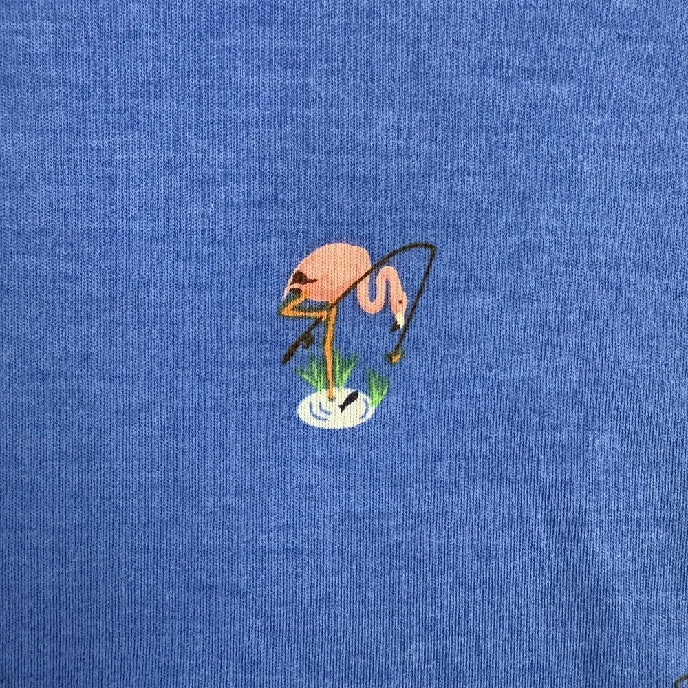 Polo Ralph Lauren Polo Shirt All Over Flamingo Mens S Classic Fit Blue